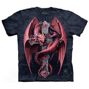 Pánske batikované tričko The Mountain - Gotický ochranca- čierne Veľkosť: XL