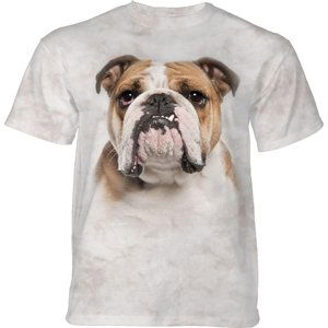 Pánske batikované tričko The Mountain - Bulldog- biele Veľkosť: L