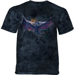 Pánske batikované tričko The Mountain - Thunder Dragon- čierne Veľkosť: XXL