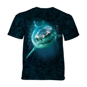 The Mountain Detské batikované tričko - HAPPY SNUGGLE SHARK - tmavo zelené Veľkosť: XL