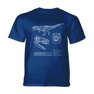 The Mountain Detské batikované tričko - T-REX BLUEPRINT - dinosauri - modrá Veľkosť: L