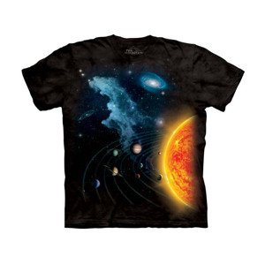 Detské batikované tričko The Mountain Vesmír - čierne Veľkosť: S
