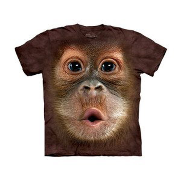 Detské batikované tričko The Mountain Orangutan - hnedé Veľkosť: S