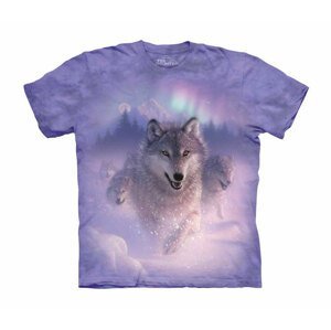 Detské batikované tričko The Mountain Polárna žiara - fialová Veľkosť: XL