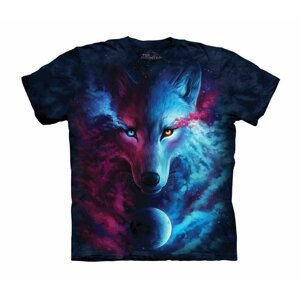 Detské batikované tričko The Mountain Temnota sa stretáva so svetlom - tmavo modré Veľkosť: XL