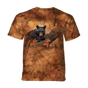 The Mountain Detské batikované tričko - HANGING OUT - medveď - hnedé Veľkosť: L