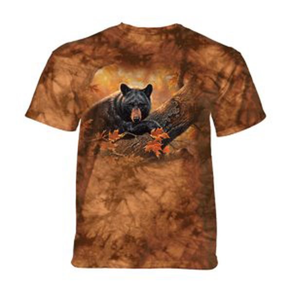 The Mountain Detské batikované tričko - HANGING OUT - medveď - hnedé Veľkosť: XL