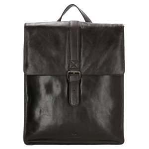 Dámsky kožený batoh Micmacbags Porto - čierny 15,6 " (34.5x19.4 cm)