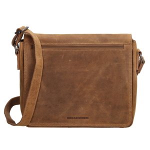 Kožená crossbody unisex taška Hide & Stitches Idaho - hnedá