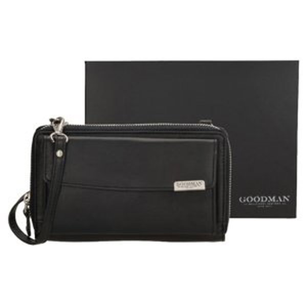 GOODMAN dámska crossbody kabelka na mobil a peňaženka v jednom - čierna