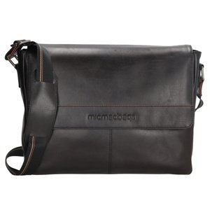 Micmacbags le mans kožená business taška 15,6" (34.5x19.4 cm) - čierna