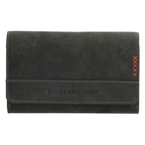 Hide & stitches Idaho dámska kožená peňaženka - čierna