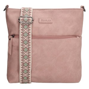 Beagles Malaga dámska crossbody taška s dekoratívnym popruhom - ružová - 26,5 cm