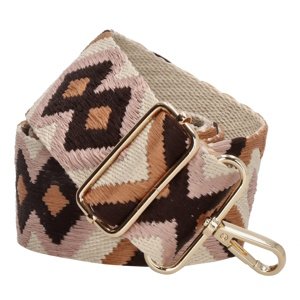 Beagles štýlový popruh na crossbody kabelku 20837C -hnedo ružový - geometrické vzory