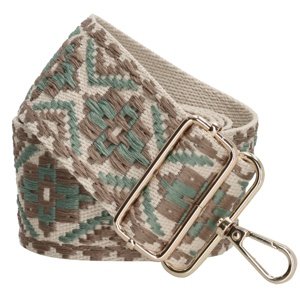 Beagles štýlový popruh na crossbody kabelku 20837K -hnedo zelená - folk vzor