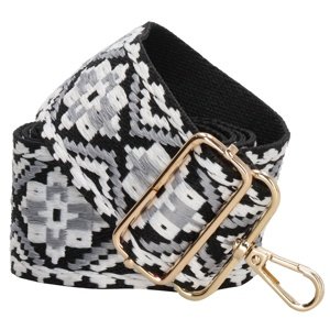 Beagles štýlový popruh na crossbody kabelku 20837L - čierno biela - folk vzor