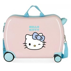 JOUMMABAGS Detský kufor na kolieskach - odrážadlo - Hello Kitty - Wink