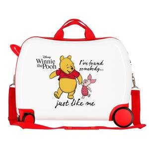 JOUMMABAGS Detský kufor na kolieskach - odrážadlo - Disney Winnie The Pooh - biely - 38L