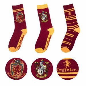 Wizarding World Ponožky Harry Potter 3 kusy v balení - Chrabromil - Gryffindor -37-46