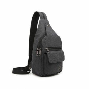 Úzky pánsky crossbody batoh casual canvas Kono - čierny