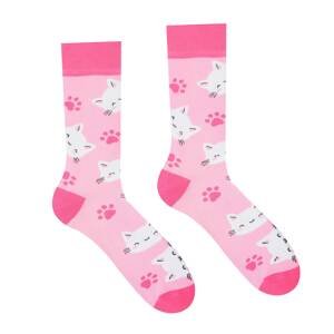 Hesty Veselé ponožky Mačička ružová Veľkosť: 35-38