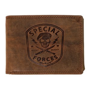 HL Luxusná pánska kožená peňaženka Special Forces - hnedá