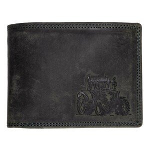 HL Luxusná kožená peňaženka s traktorom čierna