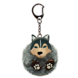 Stawscy Kľúčenka - Ručne vyrobený prívesok na kľúče s drevenými prvkami - vlk