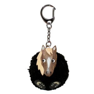 Stawscy Kľúčenka - Ručne vyrobený prívesok na kľúče s drevenými prvkami - kôň