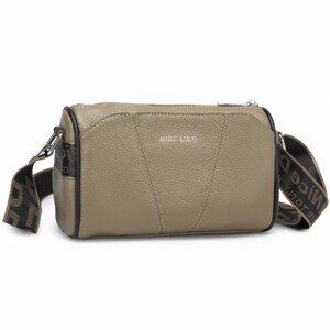 Miss Lulu dámska kožená crossbody kabelka so širokým popruhom L2310 - khaki