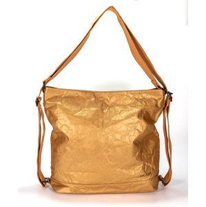 Malique dámska dizajnová papierová taška a batoh v jednom D1115 - zlato žltá -  19L