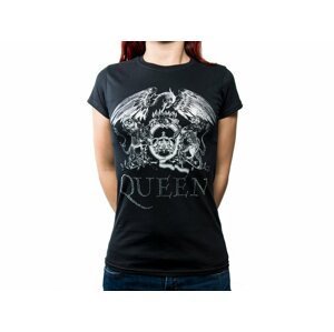 Originálne dámske tričko Queen s kamienkami - čierne Veľkosť: L