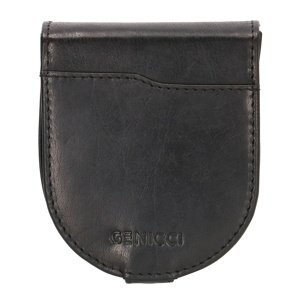 Genicci Amsterdam kožená vrecková peňaženka - pevná konštrukcia -  čierna