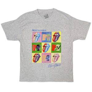 MTV tričko Rolling Stones Warhol Squares Šedá L