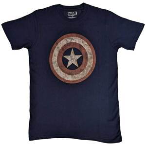 Marvel tričko Captain America Embroidered Shield Modrá XXL