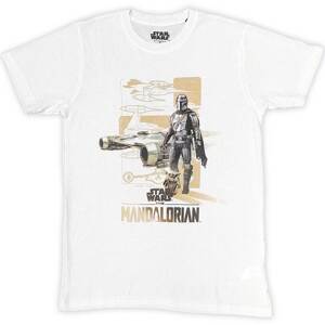 Star Wars tričko The Mandalorian Din & Grogu Biela XL