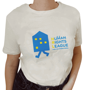 Liga za ľudské práva tričko Human Rights League Blue icon Biela XL