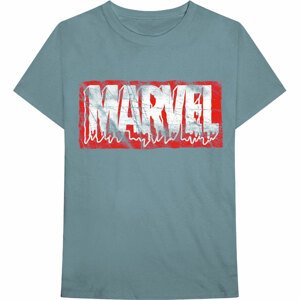 Marvel tričko Distressed Dripping Logo Modrá S