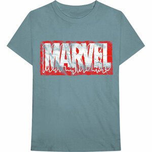 Marvel tričko Distressed Dripping Logo Modrá M