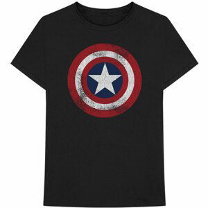 Marvel tričko Captain America Distressed Shield Čierna S