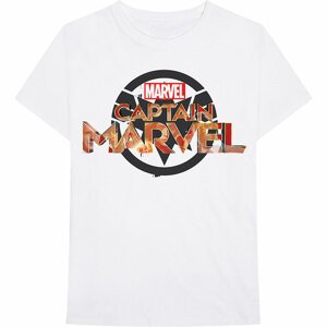 Marvel tričko Captain Marvel New Logo Biela M