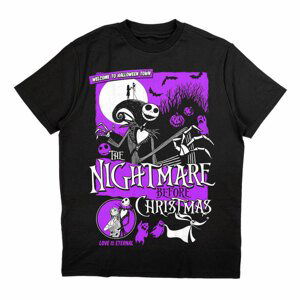 Disney tričko The Nightmare Before Christmas Welcome To Halloween Town Čierna M