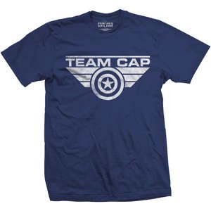 Marvel tričko Captain America Team Cap Logo Modrá XXL