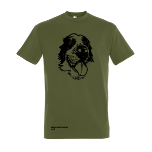 KIKA KÖVEŠOVÁ tričko Aziat - šteniatko - pre milovníkov psov Dark Khaki S