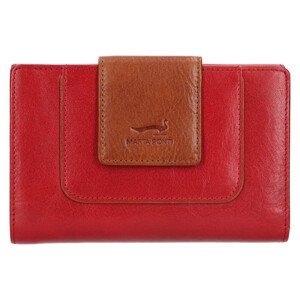 Dámska kožená peňaženka Marta Ponti Yvon- červeno-hnedá