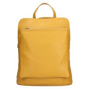 Dámska kožená batôžko-kabelka Italia Ella - žlutá