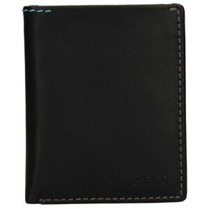 Pánska kožená slim peňaženka Lagen Revo - čierna