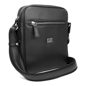 Pánská kožená taška přes rameno Hexagona 854017 - černá