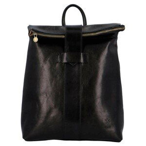 Kožený batoh Vera Pelle Milano - čierna