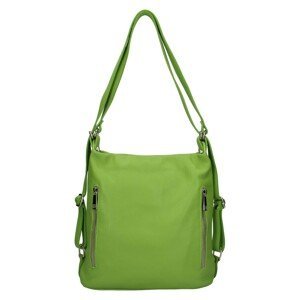 Dámska kožená batôžko kabelka Italia Maura - sýto zelená